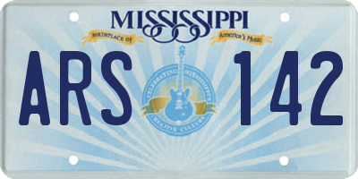 MS license plate ARS142