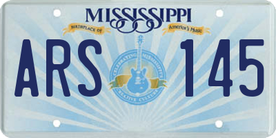 MS license plate ARS145