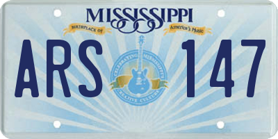 MS license plate ARS147