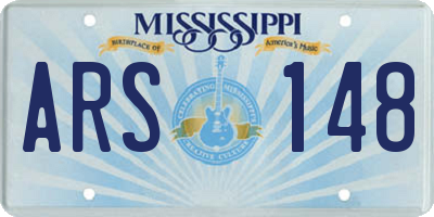 MS license plate ARS148