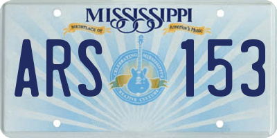 MS license plate ARS153