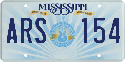 MS license plate ARS154