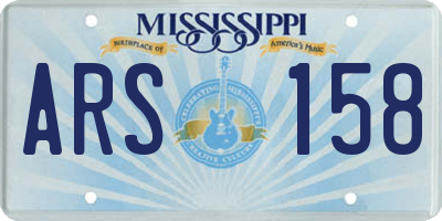 MS license plate ARS158