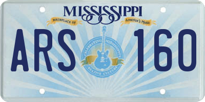 MS license plate ARS160