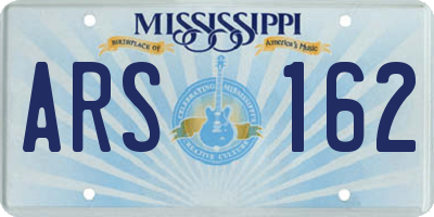 MS license plate ARS162