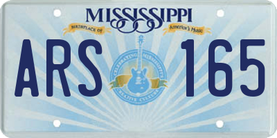 MS license plate ARS165