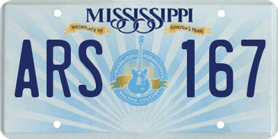 MS license plate ARS167