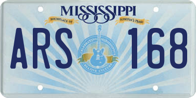 MS license plate ARS168