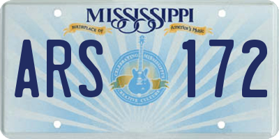 MS license plate ARS172