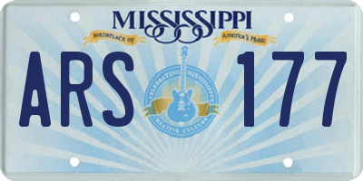 MS license plate ARS177