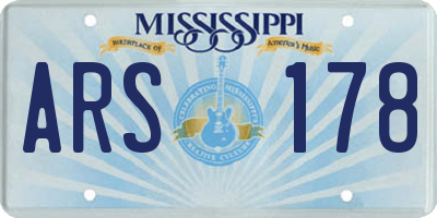 MS license plate ARS178
