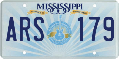 MS license plate ARS179