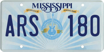 MS license plate ARS180