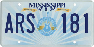 MS license plate ARS181