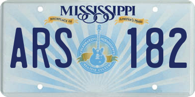 MS license plate ARS182