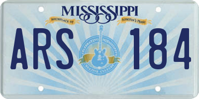 MS license plate ARS184