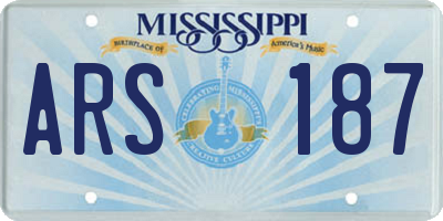 MS license plate ARS187