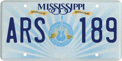 MS license plate ARS189