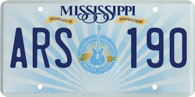 MS license plate ARS190