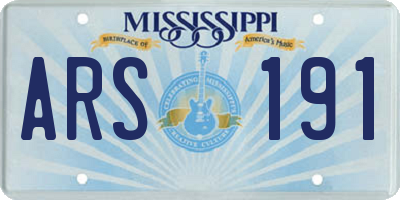MS license plate ARS191