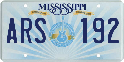 MS license plate ARS192