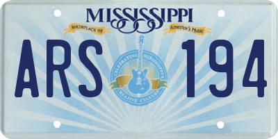 MS license plate ARS194