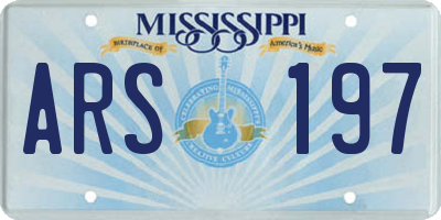 MS license plate ARS197