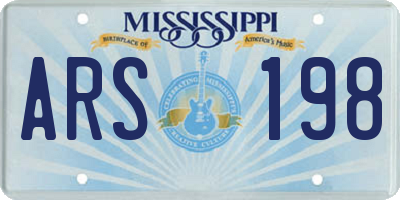 MS license plate ARS198