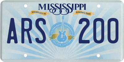 MS license plate ARS200