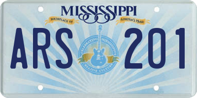 MS license plate ARS201