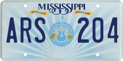 MS license plate ARS204