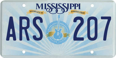 MS license plate ARS207
