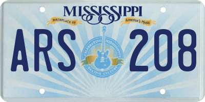 MS license plate ARS208