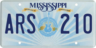 MS license plate ARS210