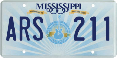 MS license plate ARS211