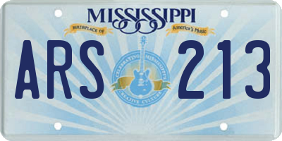 MS license plate ARS213