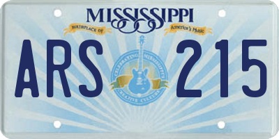 MS license plate ARS215