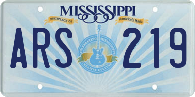 MS license plate ARS219