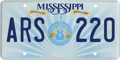 MS license plate ARS220