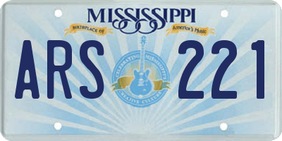 MS license plate ARS221
