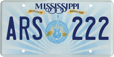 MS license plate ARS222