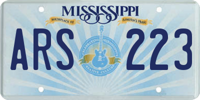MS license plate ARS223