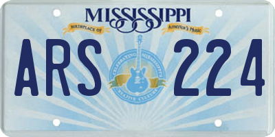 MS license plate ARS224