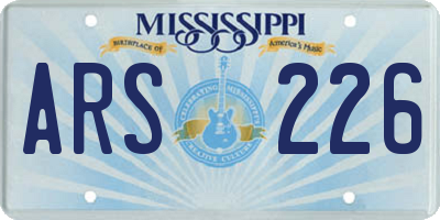 MS license plate ARS226