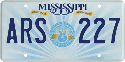MS license plate ARS227