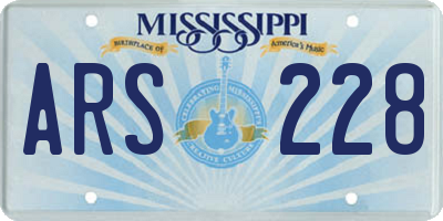 MS license plate ARS228