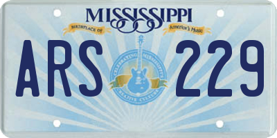 MS license plate ARS229