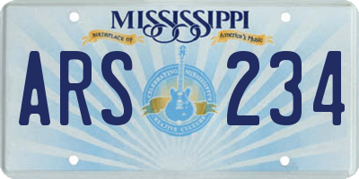 MS license plate ARS234