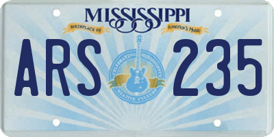 MS license plate ARS235