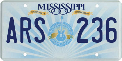 MS license plate ARS236